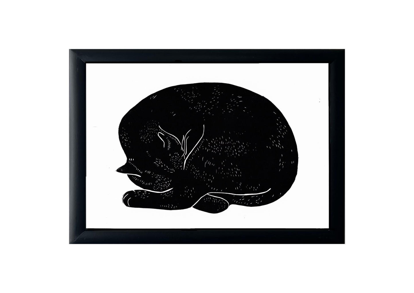 Handprinted Sleeping Cat