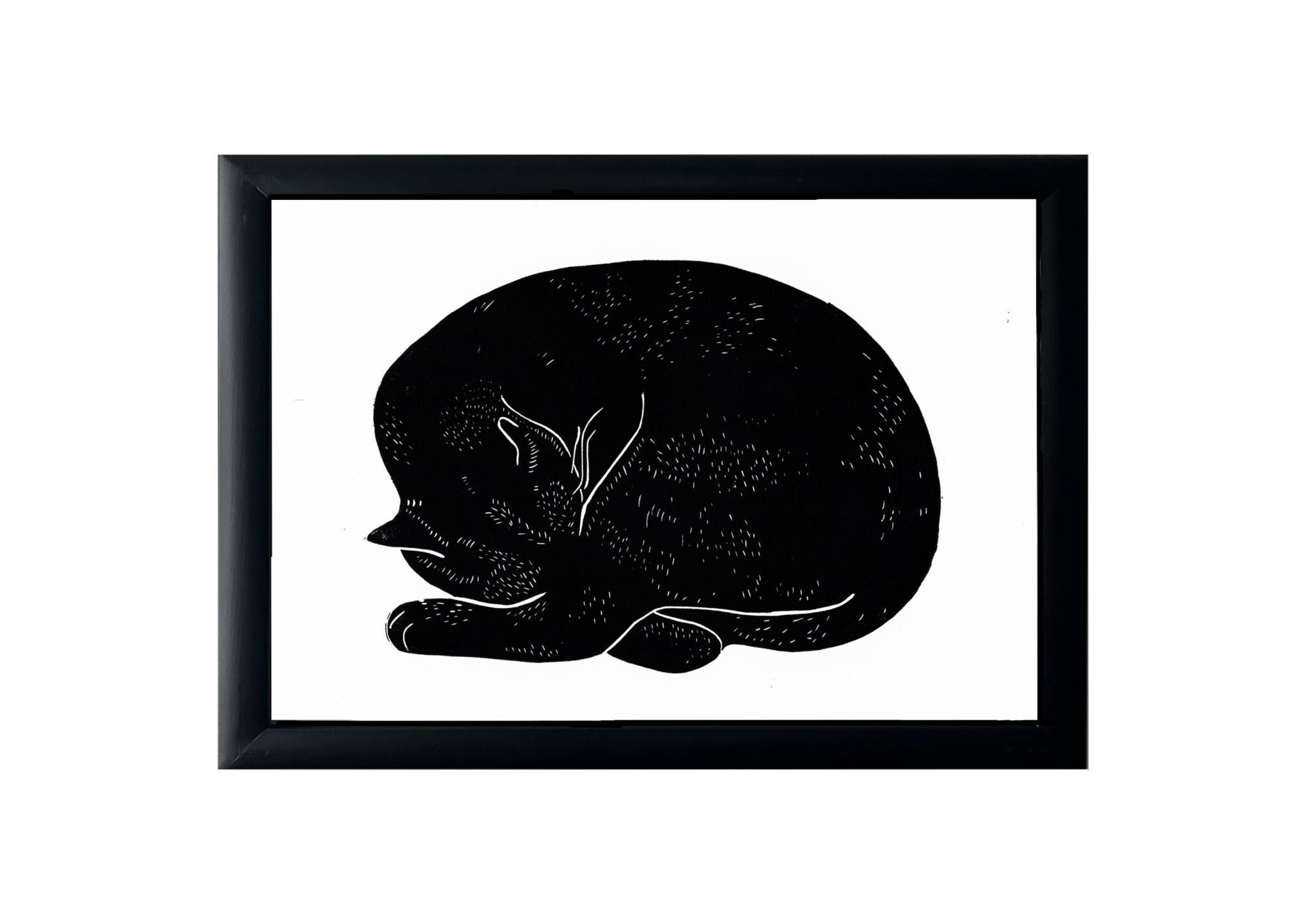 Handprinted Sleeping Cat