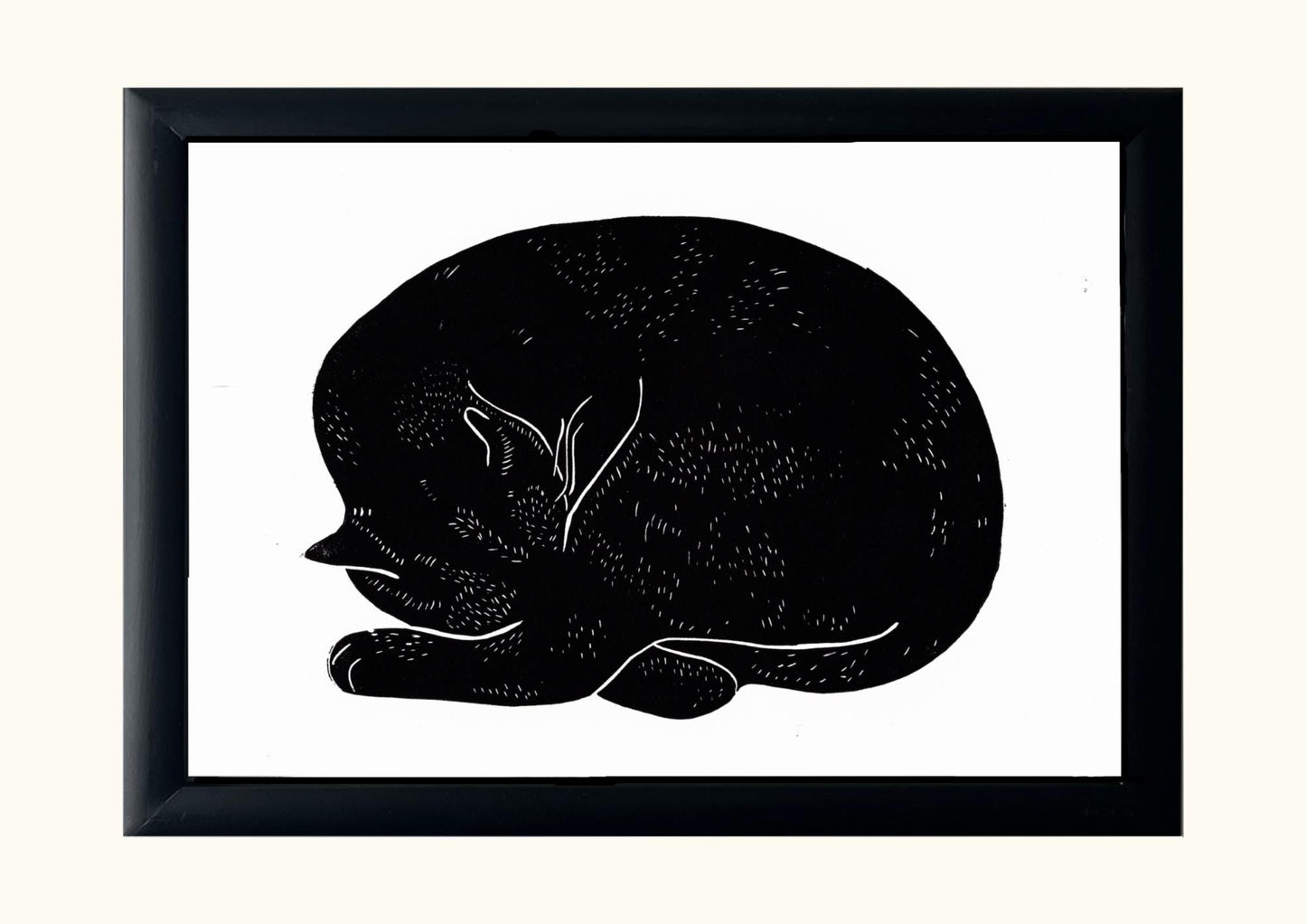 Handprinted Sleeping Cat