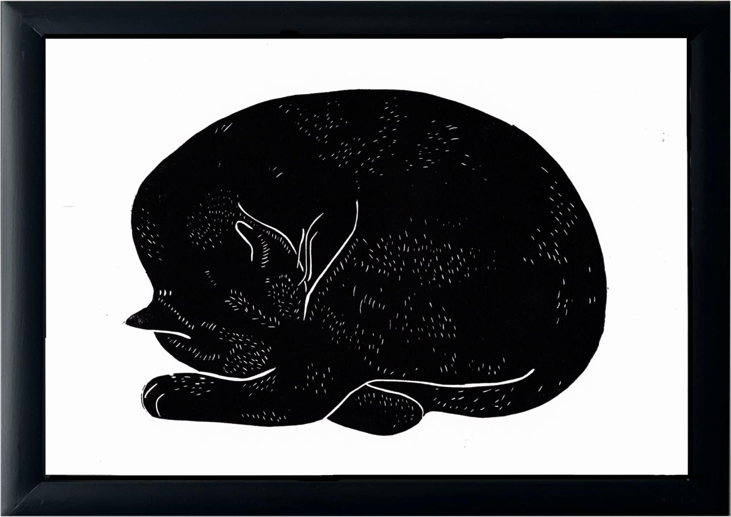 Handprinted Sleeping Cat