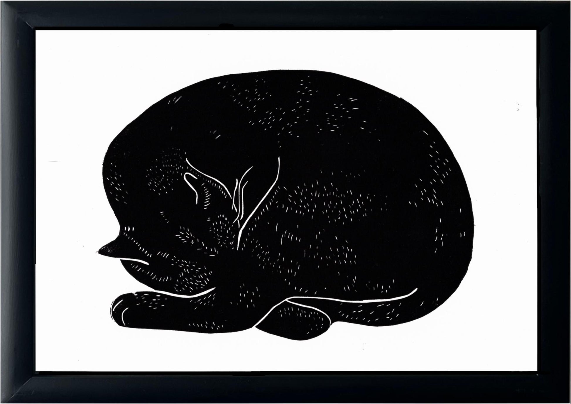 Handprinted Sleeping Cat