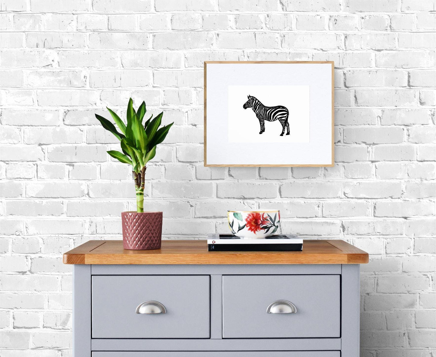 Handprinted Black Zebra Print