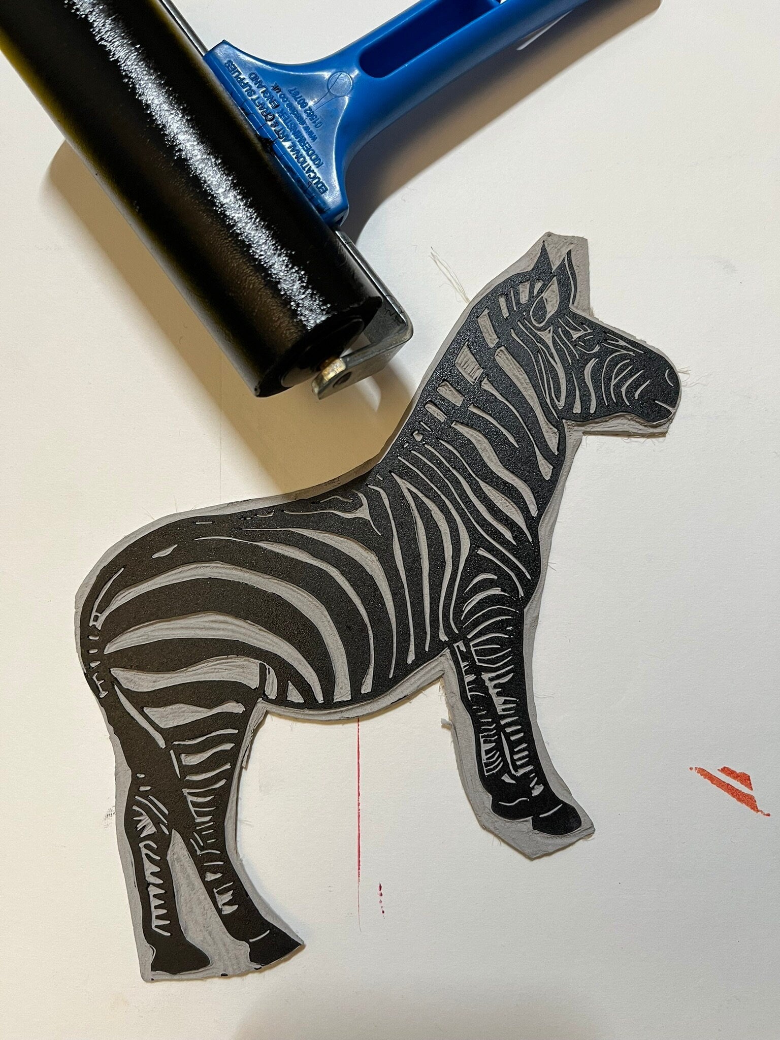 Handprinted Black Zebra Print