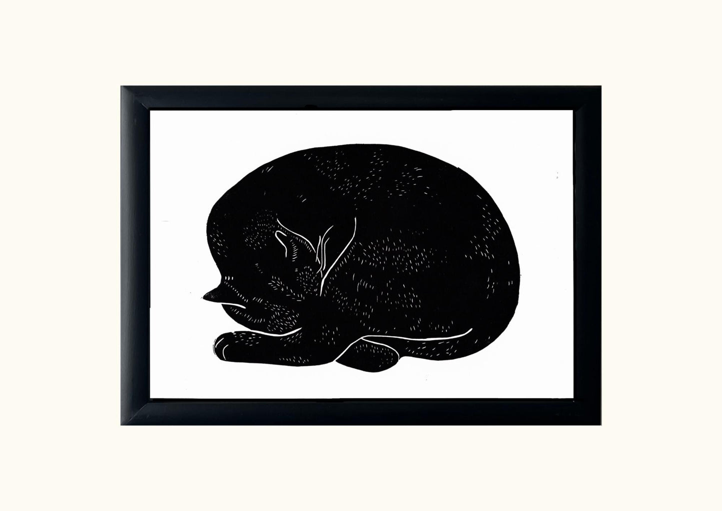 Handprinted Sleeping Cat