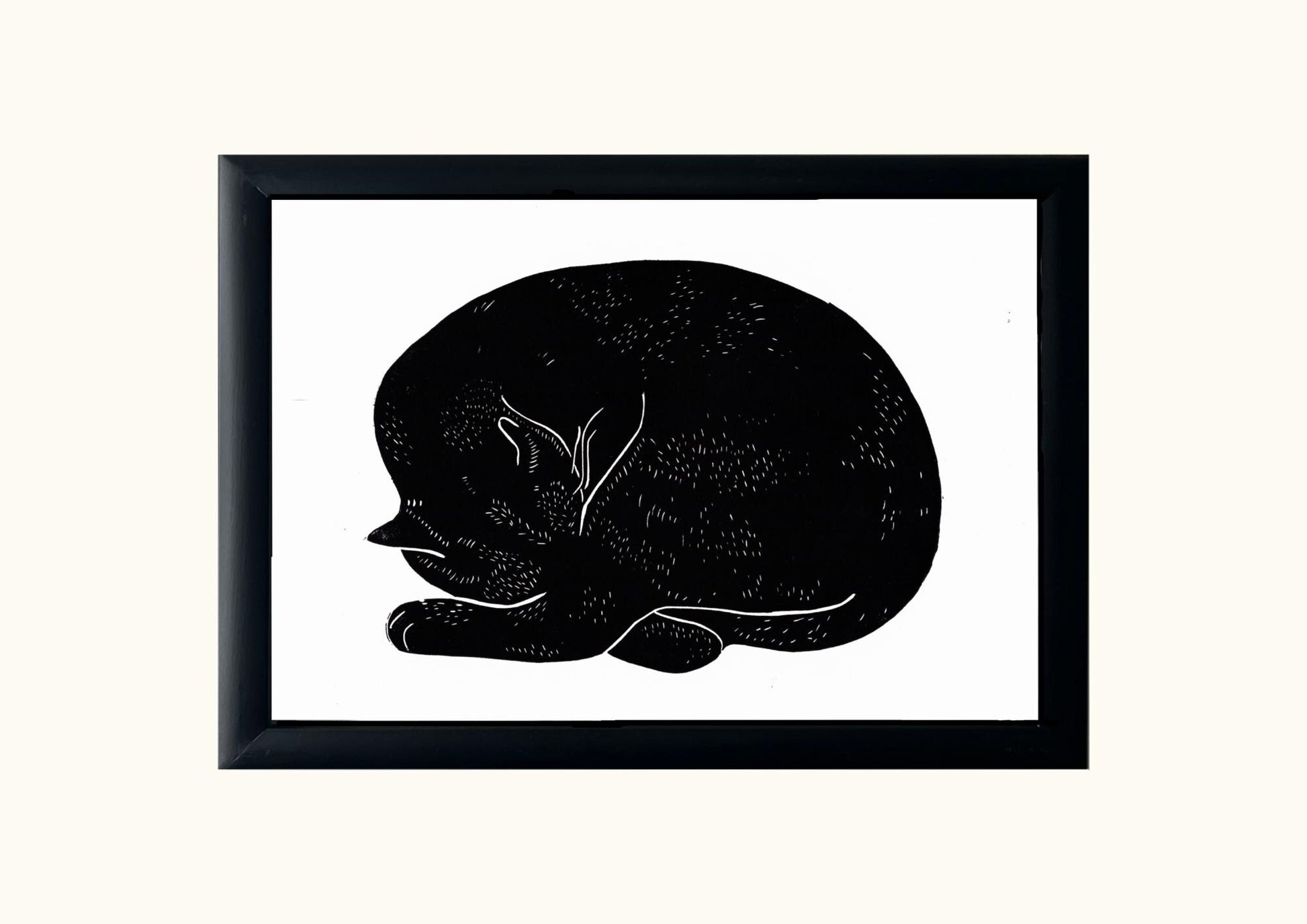 Handprinted Sleeping Cat