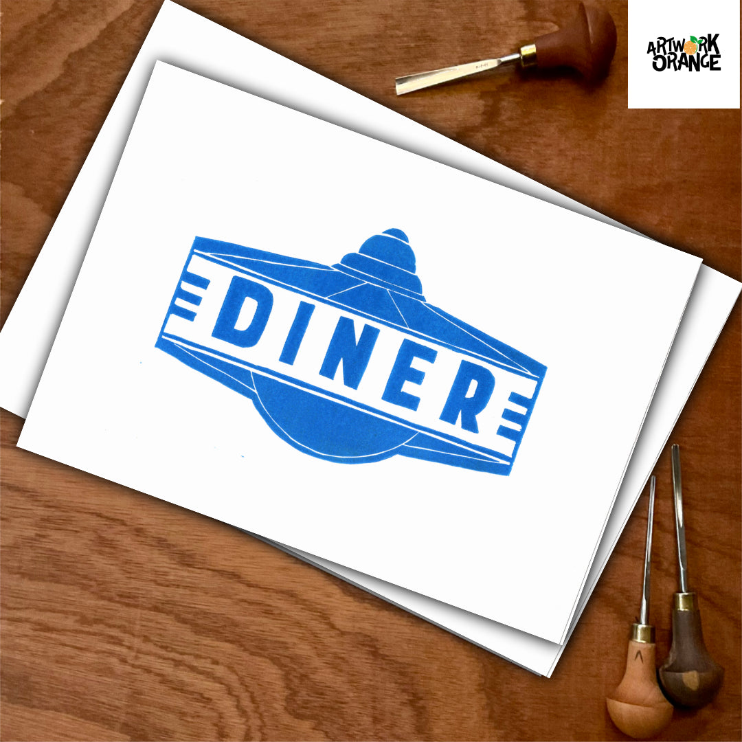 Diner Print Blue