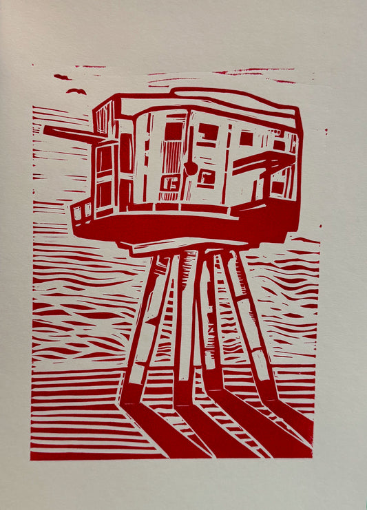 Red Sands Maunsell Sea Fort Linocut Print