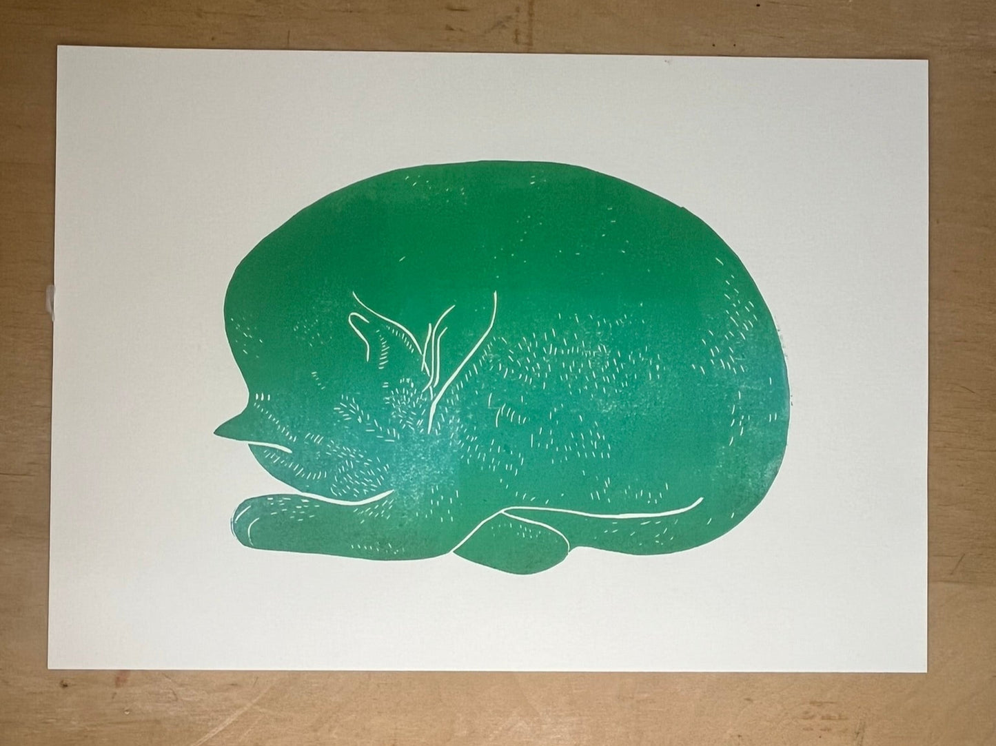 Green Sleeping Cat