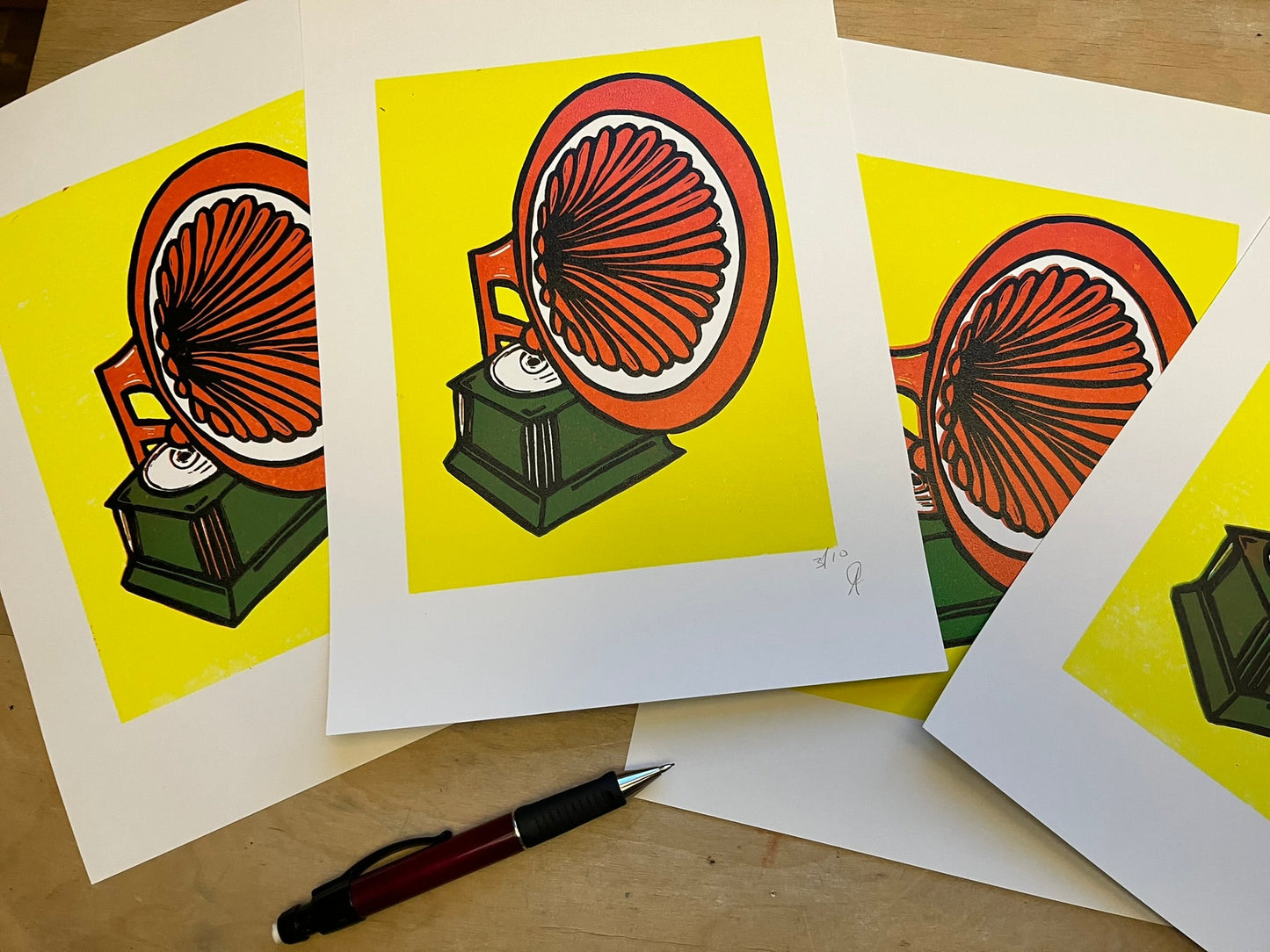 Handprinted Gramophone Print - Limited Edition of 10 - From £19.99