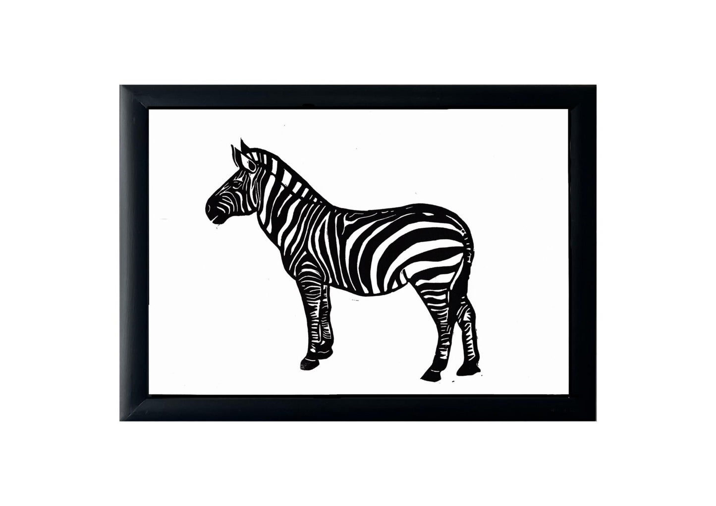 Handprinted Black Zebra Print