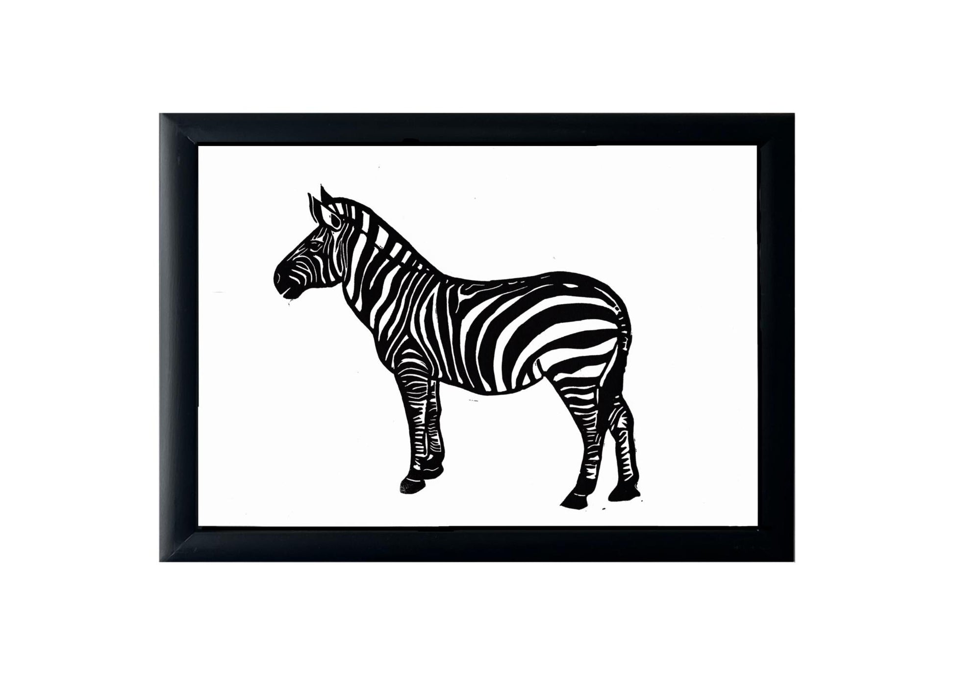 Handprinted Black Zebra Print