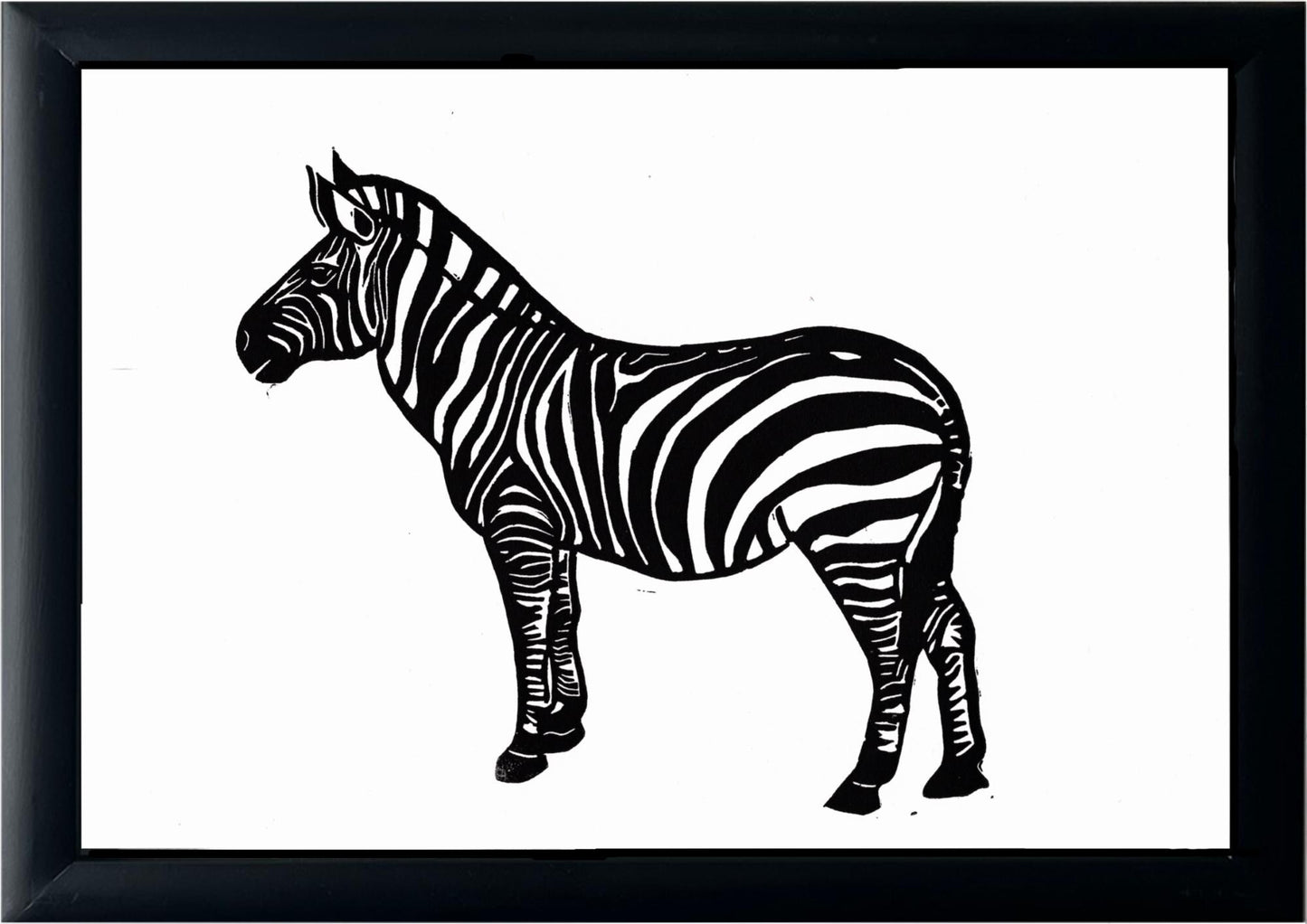 Handprinted Black Zebra Print