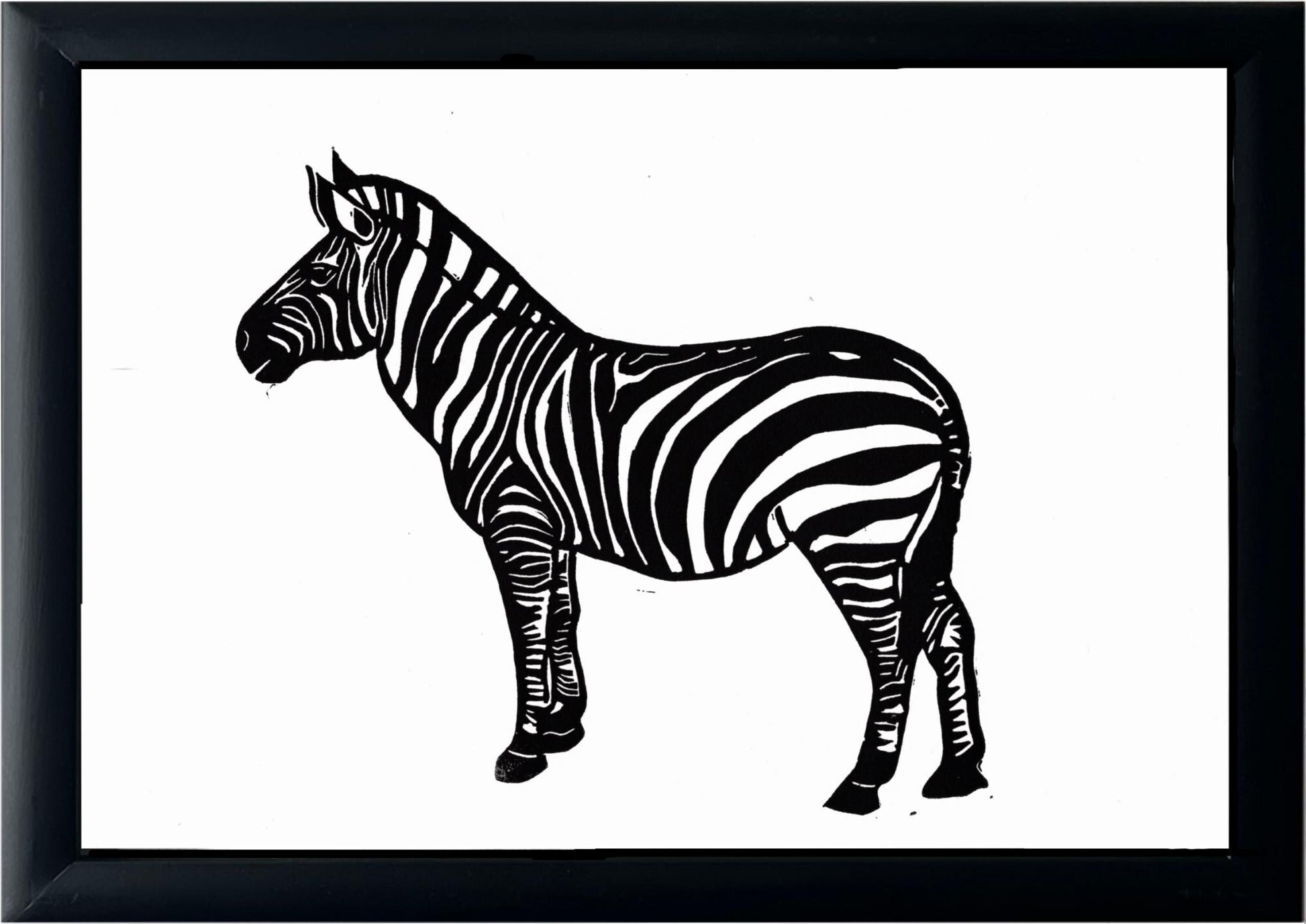 Handprinted Black Zebra Print