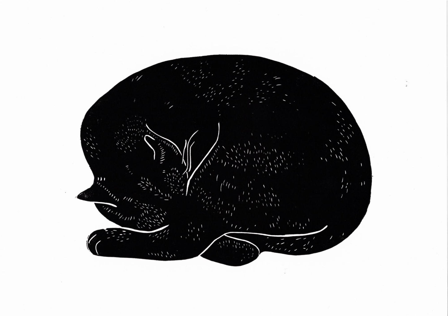 Handprinted Sleeping Cat