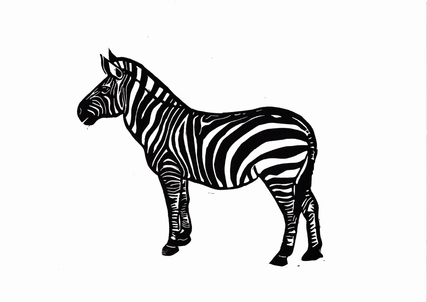 Handprinted Black Zebra Print