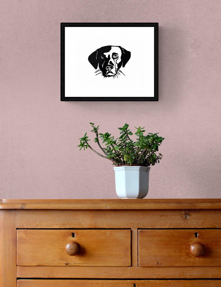 framed black Labrador