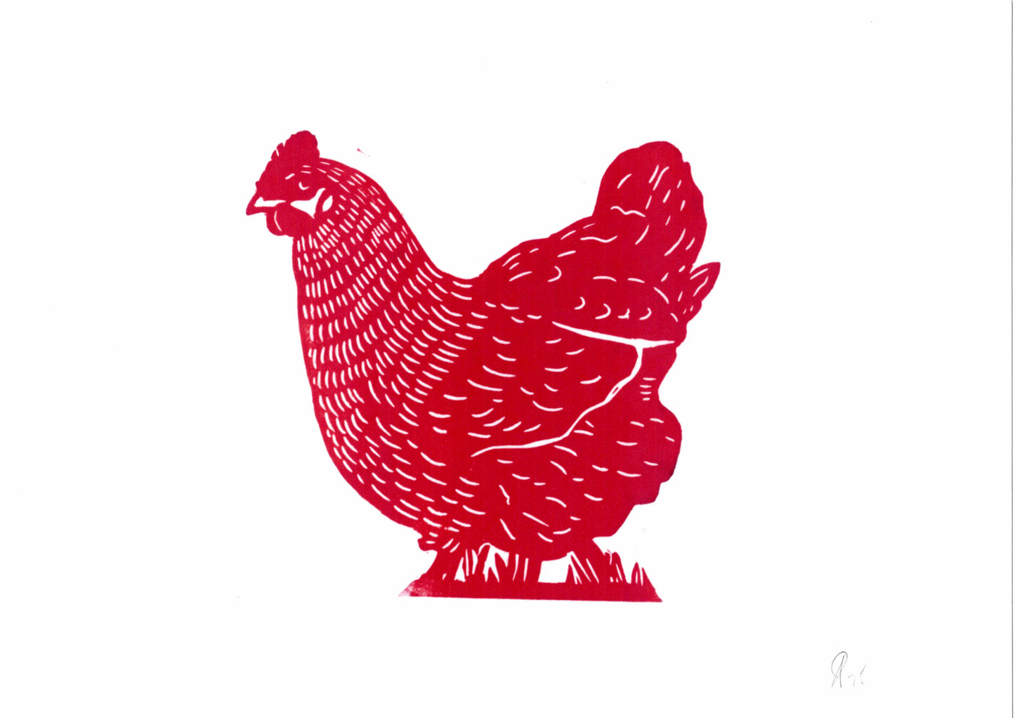 Hen Print - Handmade Linocut - Original Handmade and handprinted  From £10
